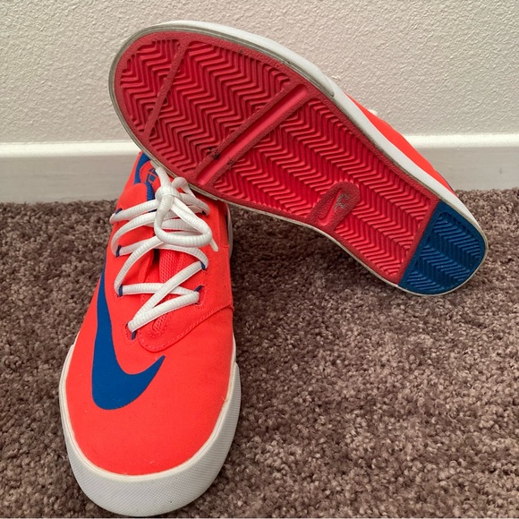 NIKE KD Kevin Durant Sneakers Size 8.5 Womens = 7Y Hyper Orange Blue - Picture 8 of 11